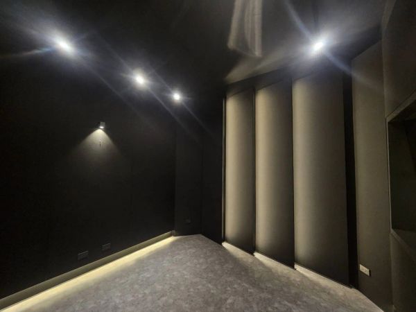 Studio room with acoustic panels